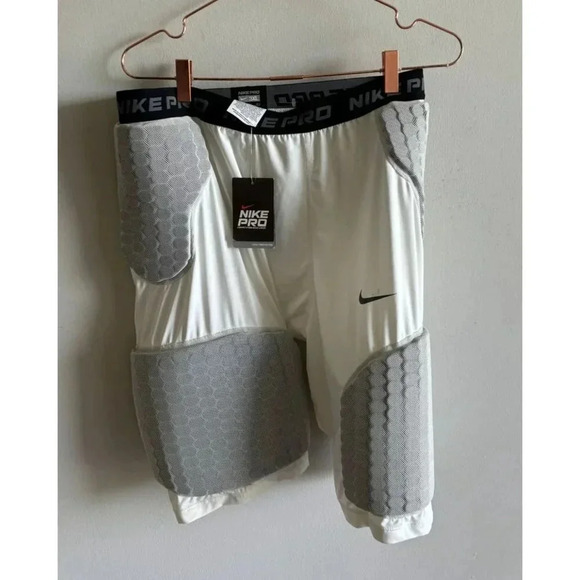 Nike Pro Mens Compression Shorts Black Padded Dri-Fit Elastic Waist White Sz 3XL - Picture 2 of 6